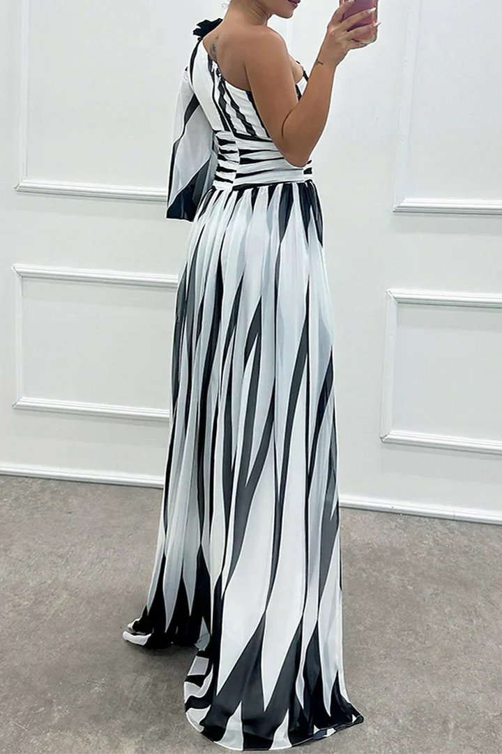 Zayla | Women's One Shoulder High Slit Maxi Dress