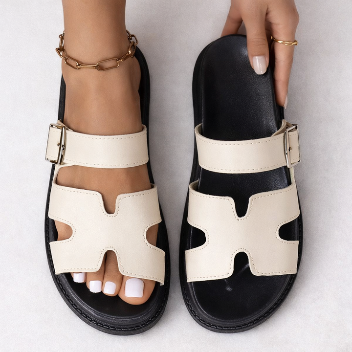 Rear view of Women's Walking Sandals showcasing shock-absorbing sole and minimal design for all-day wear