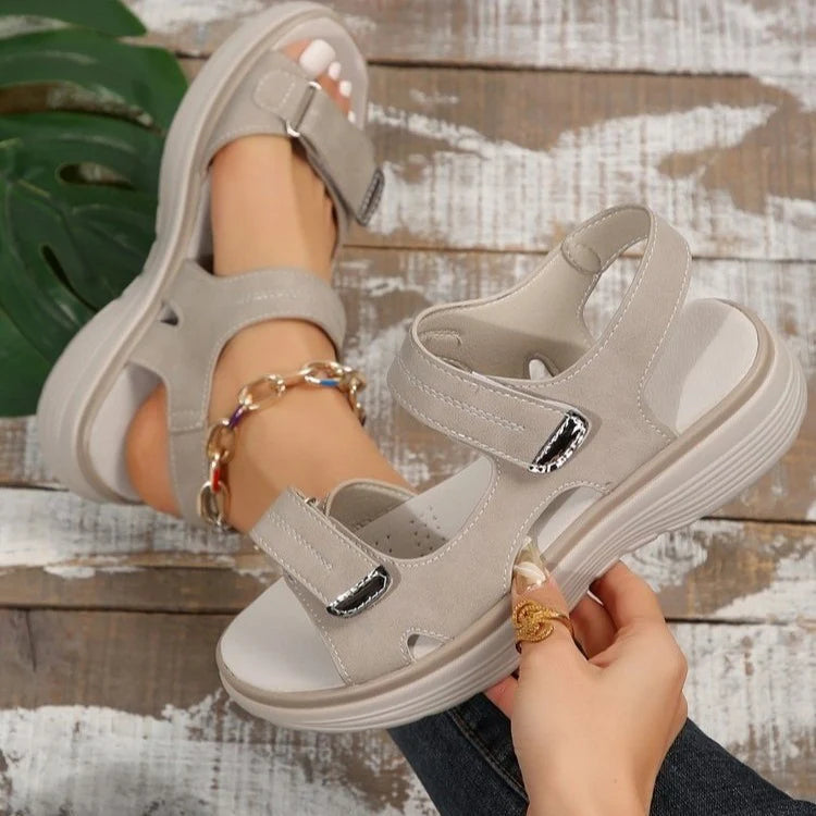 Women's orthopaedic sandals in neutral tone showing versatile casual style suitable for daily wear