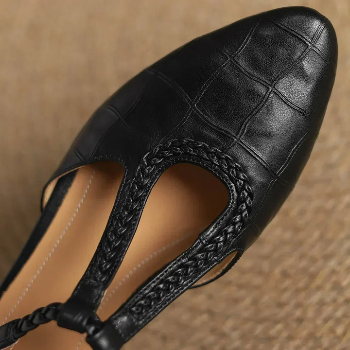 Pair of Soft Leather Mary Janes displayed together showing symmetrical design