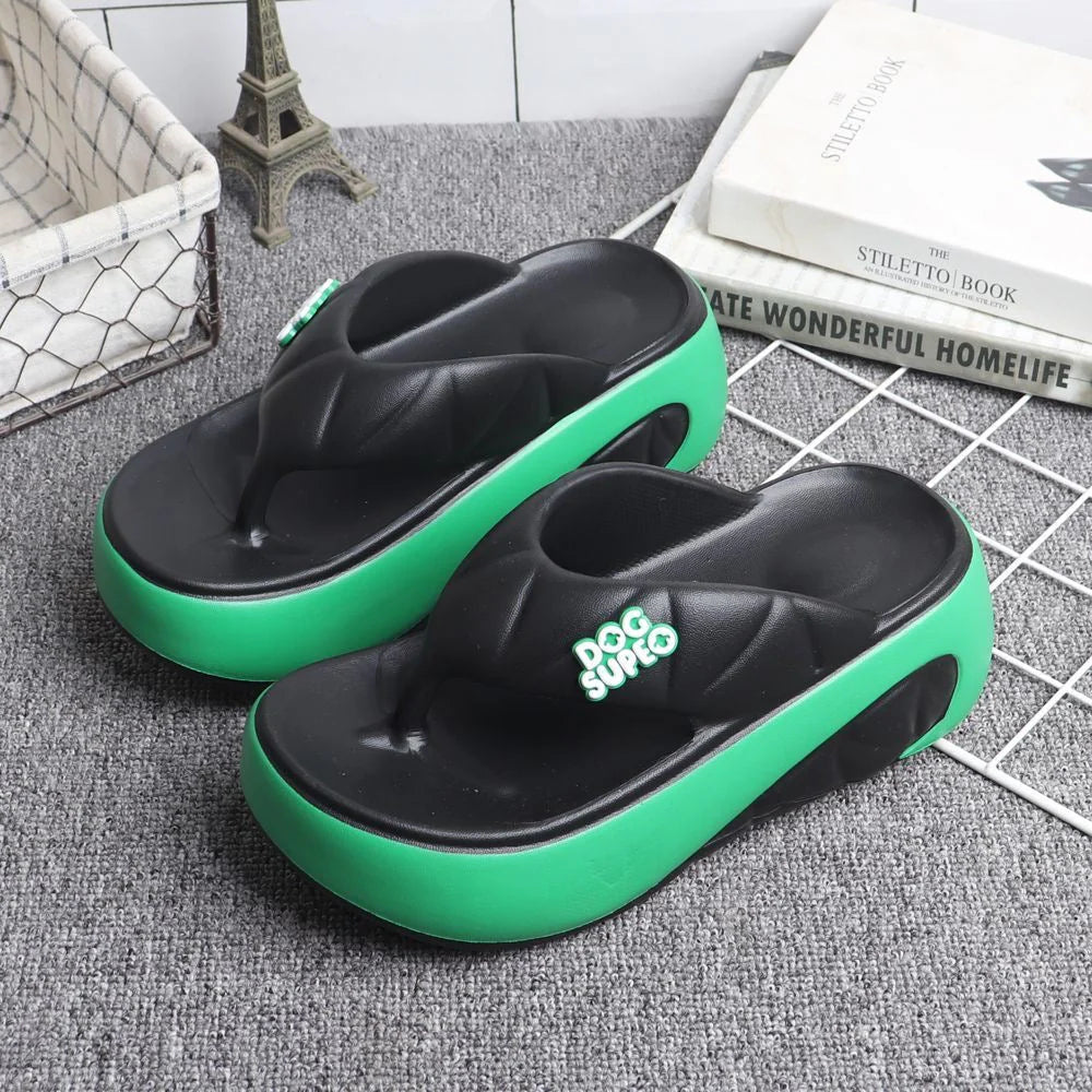 Women's Comfort Orthopaedic Summer Sandals in green worn with casual outfit for everyday relaxed styling
