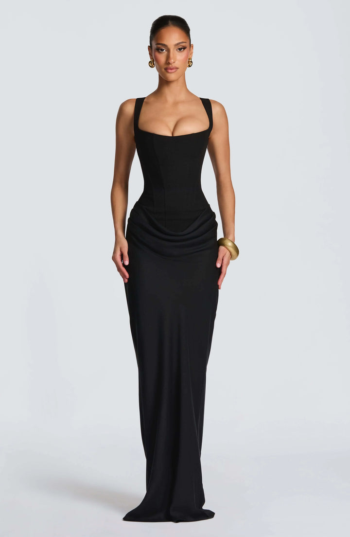 Women's Sleeveless Bodycon Maxi Wedding Guest Dress in white for summer wedding occasions