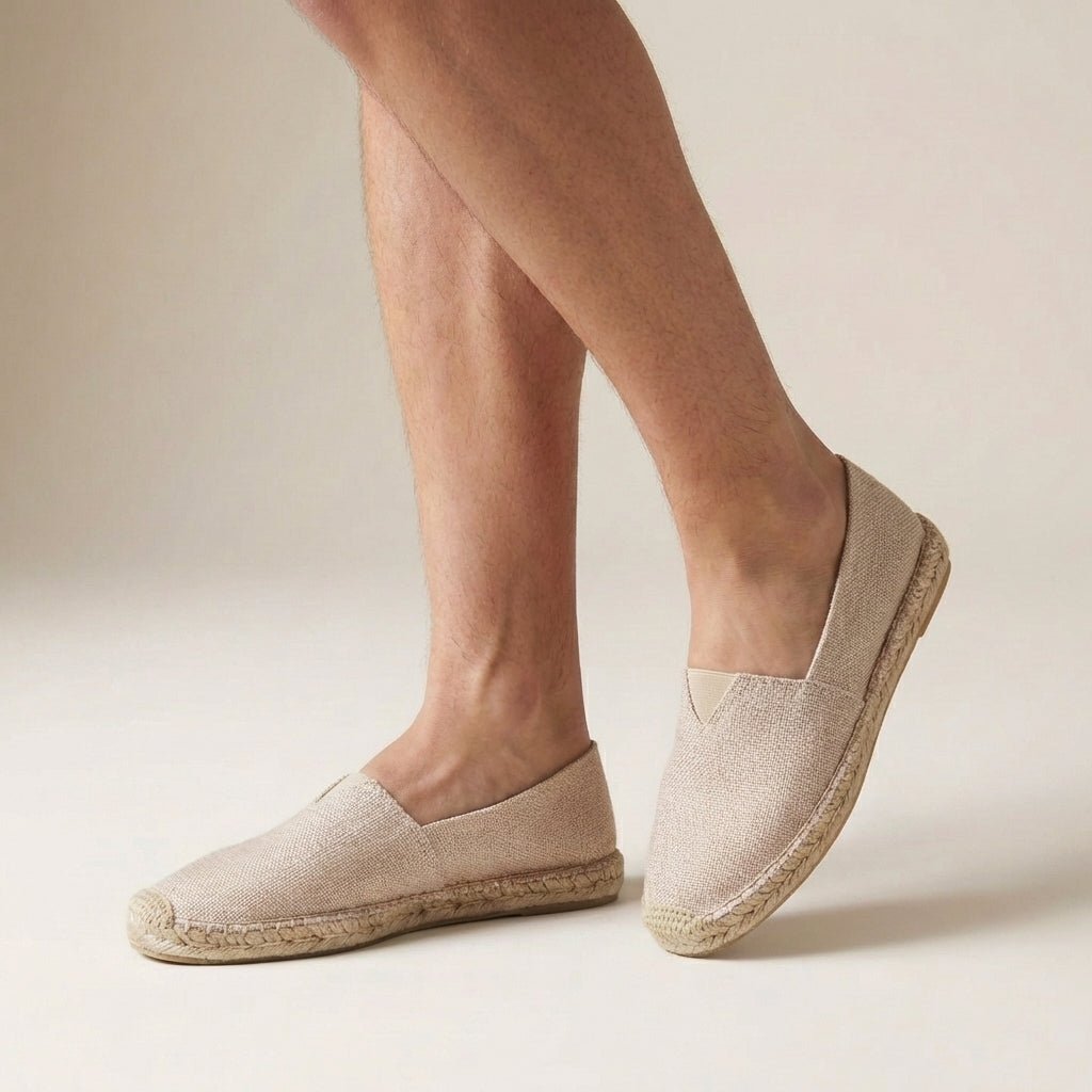 Women's Orthopedic Espadrilles Slip-On Jute Sole worn with casual outfit showing relaxed slip-on fit and classic silhouette