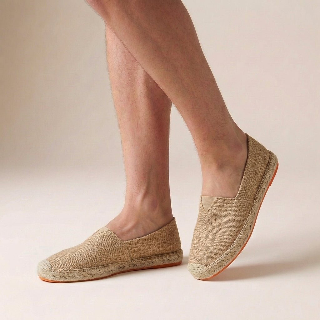 Top view of Women's Orthopedic Espadrilles Slip-On Jute Sole highlighting canvas upper and cushioned footbed construction